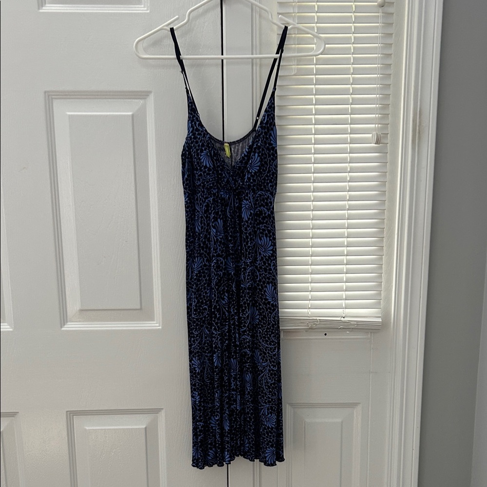 Old Navy Black and Blue Midi Dress